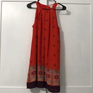 Orange shift dress